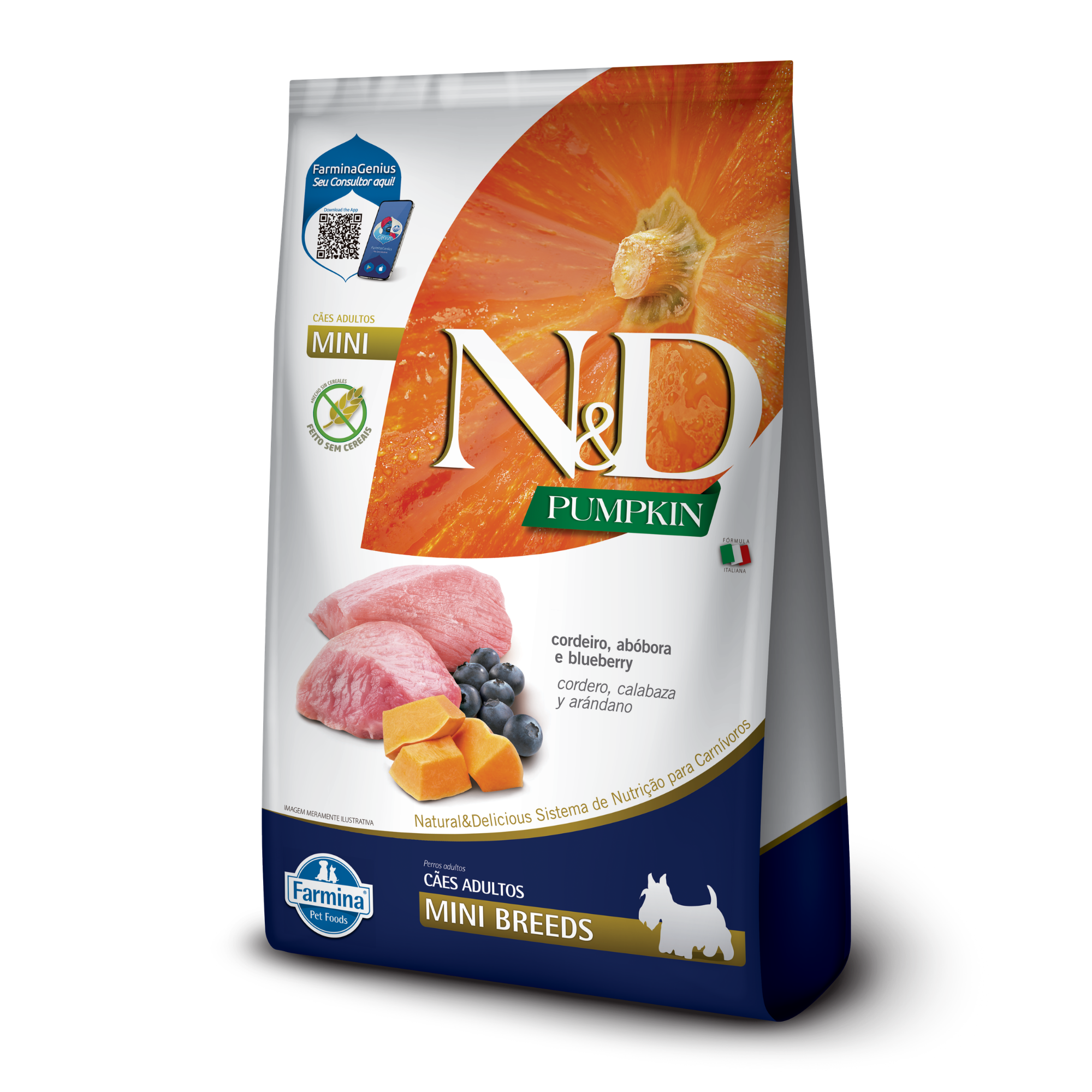 N&D Pumpkin Cão Adulto Cordeiro Mini e Pequeno