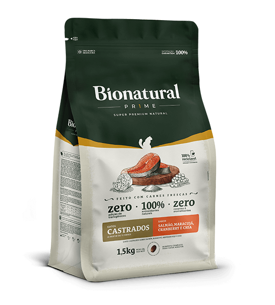 Bionatural Prime Gato Adulto Castrado Salmão