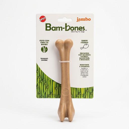 Mordedor Jambo Bam-Bones Osso Grande Sabor Frango